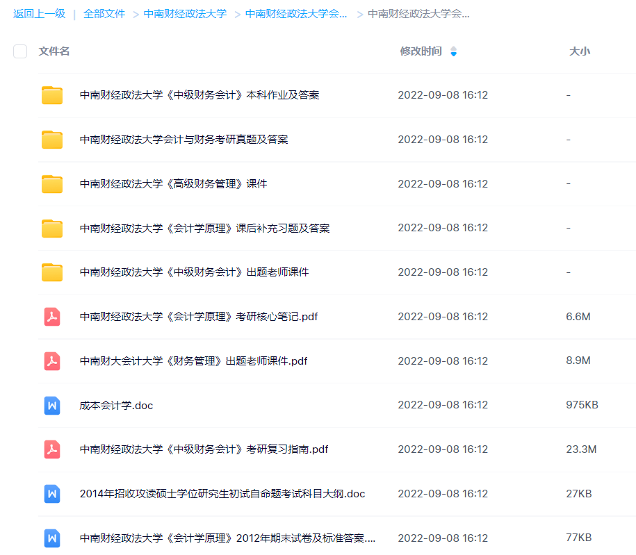 中南财经政法大学会计与财务考研真题及答案 4.9GB