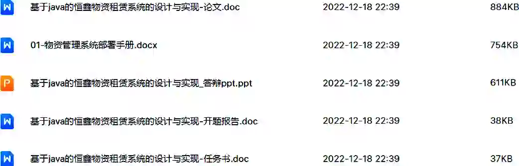 恒鑫物资租赁系统的设计与实现（论文+PPT+源码）