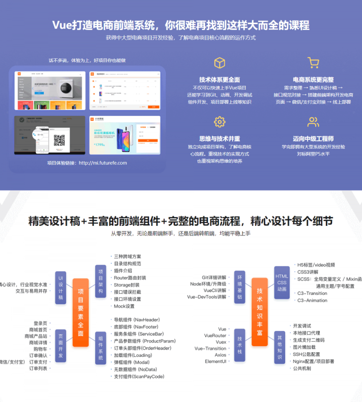 Vue 全家桶实战：从零独立开发企业级电商系统全套视频教程